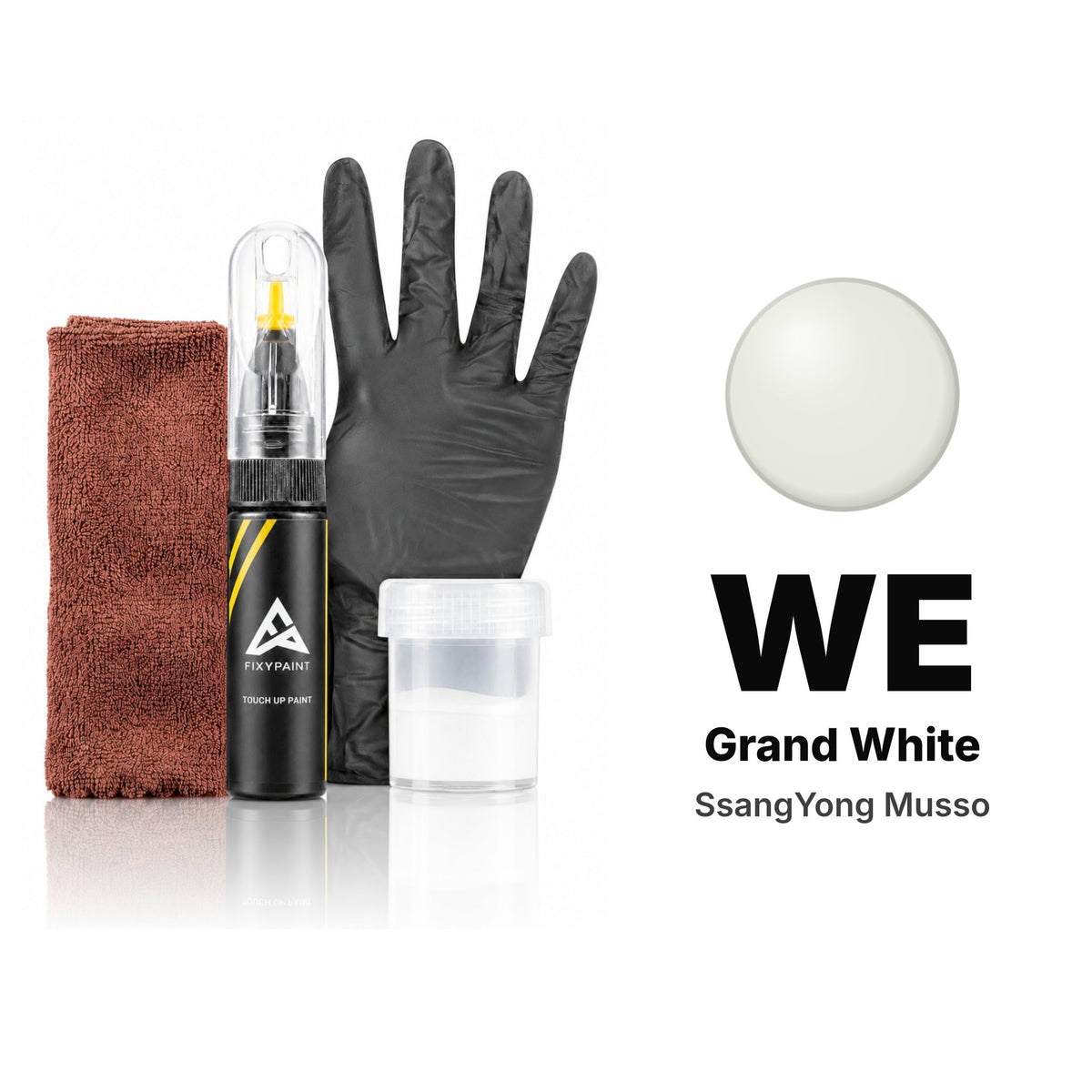Touch-up paint for SsangYong Musso WE Grand White, Complete kit