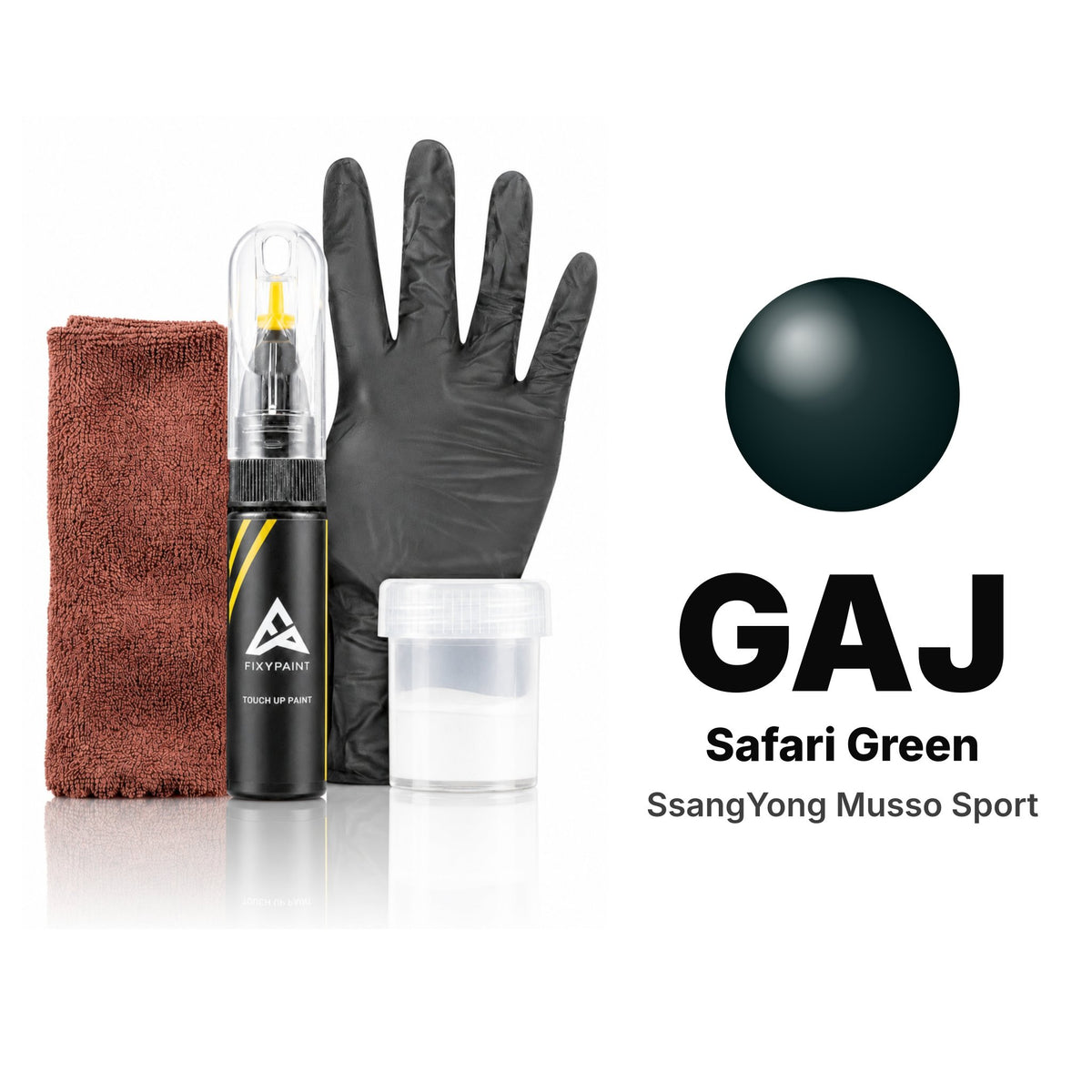 Touch-up paint for SsangYong Musso Sport GAJ Safari Green, Complete kit