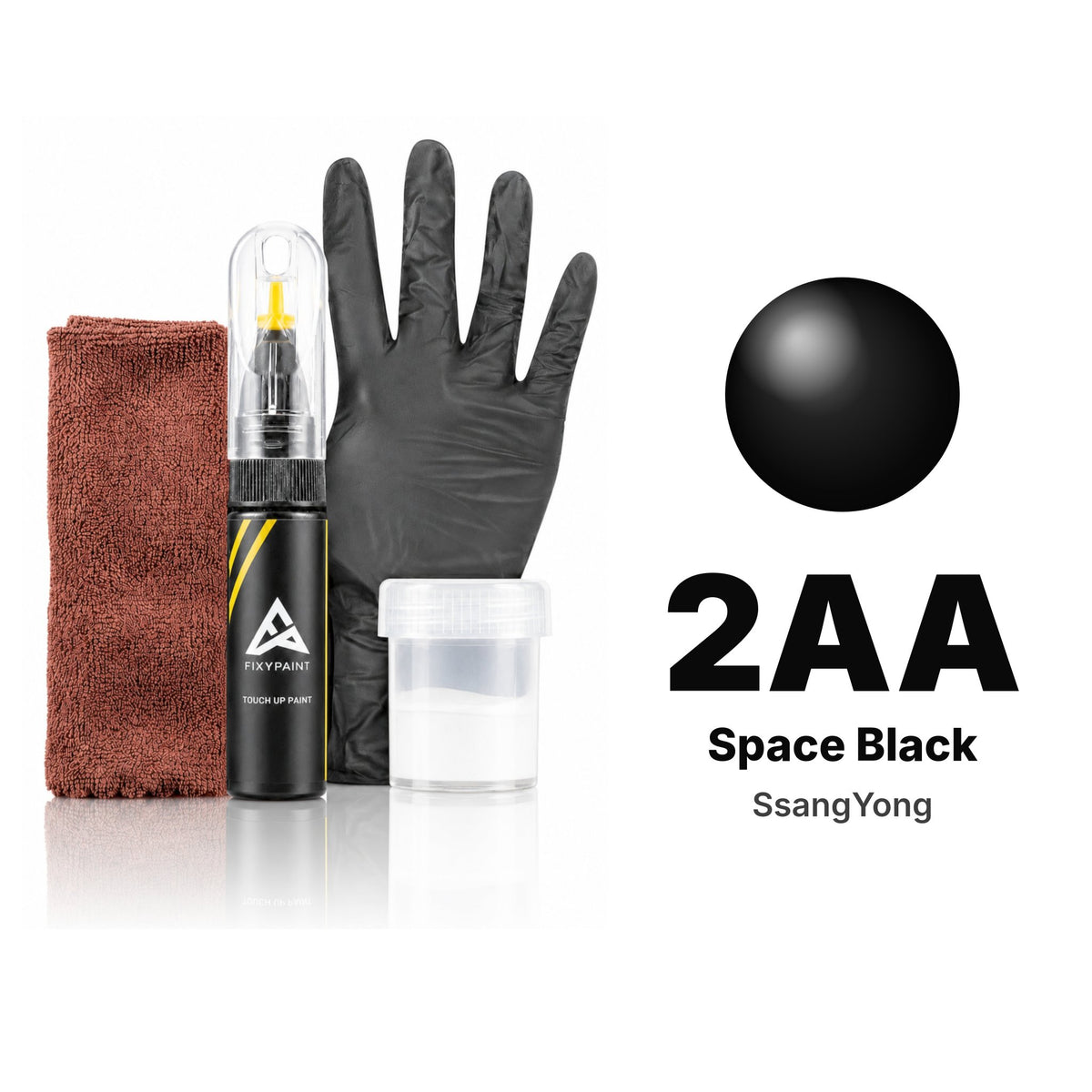 Touch-up paint for SsangYong 2AA Space Black, Complete kit