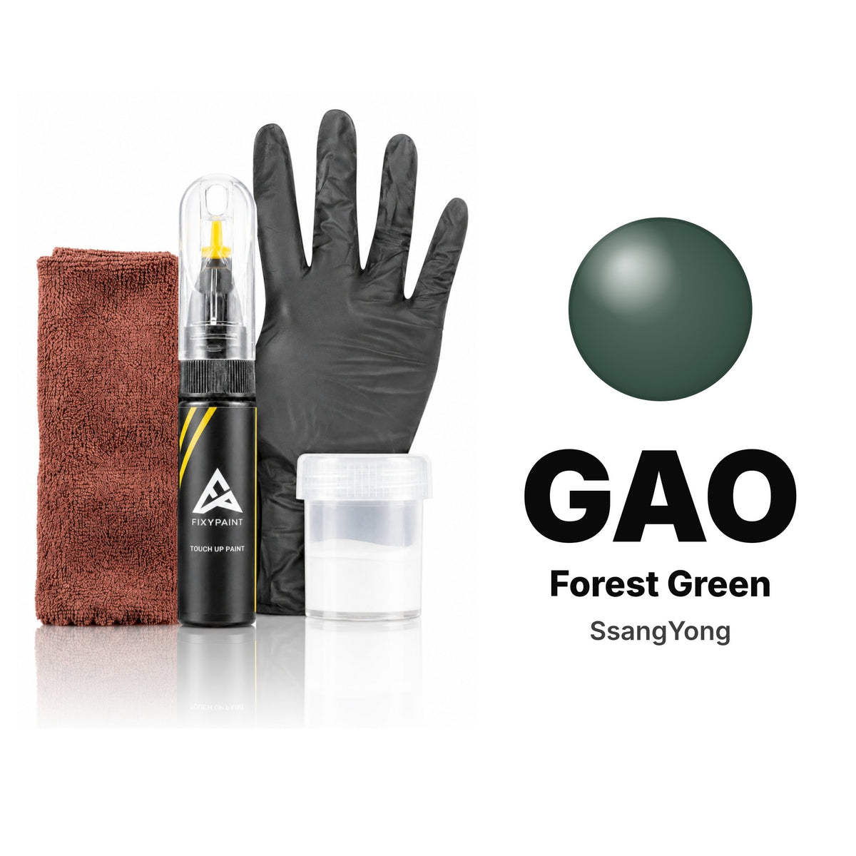 Touch-up paint for SsangYong GAO Forest Green, Complete kit