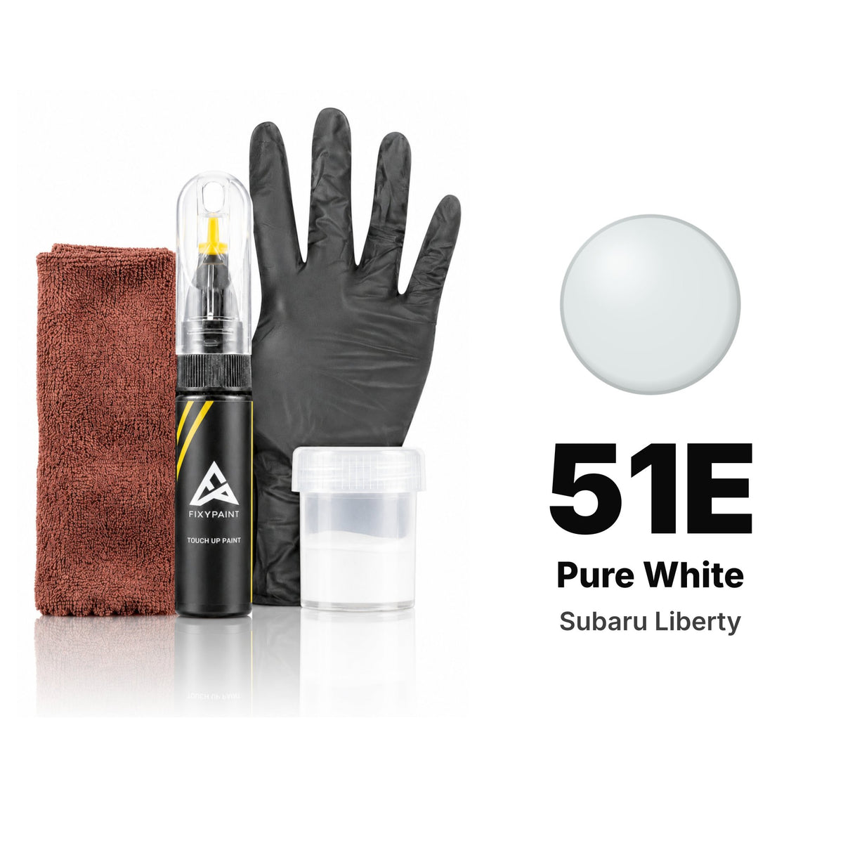 Touch-up paint for Subaru Liberty 51E Pure White, Complete kit