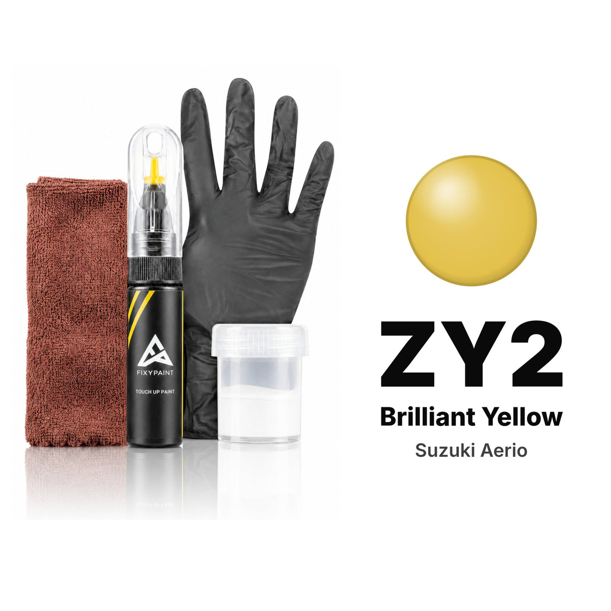 Touch-up paint for Suzuki Aerio ZY2 Brilliant Yellow, Complete kit