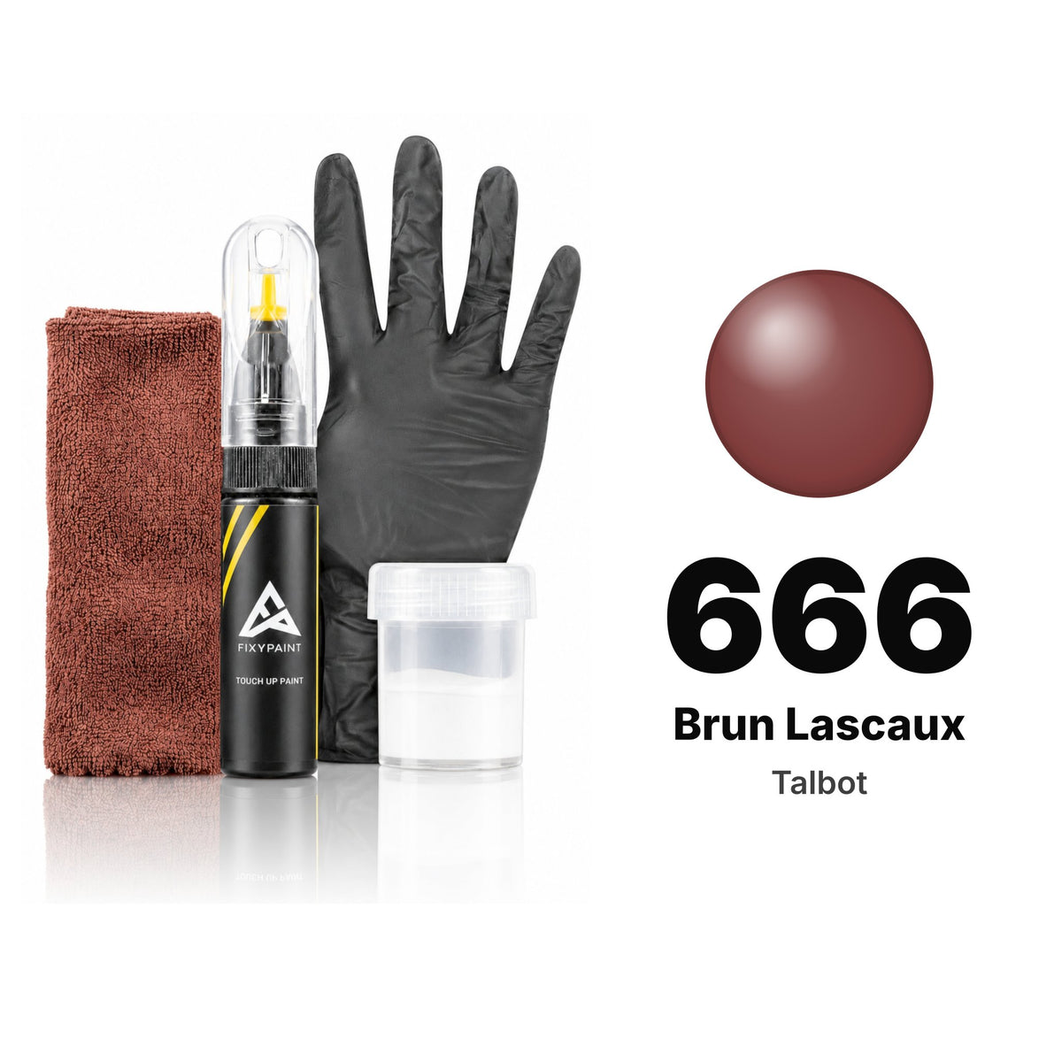 Touch-up paint for Talbot 666 Brun Lascaux, Complete kit
