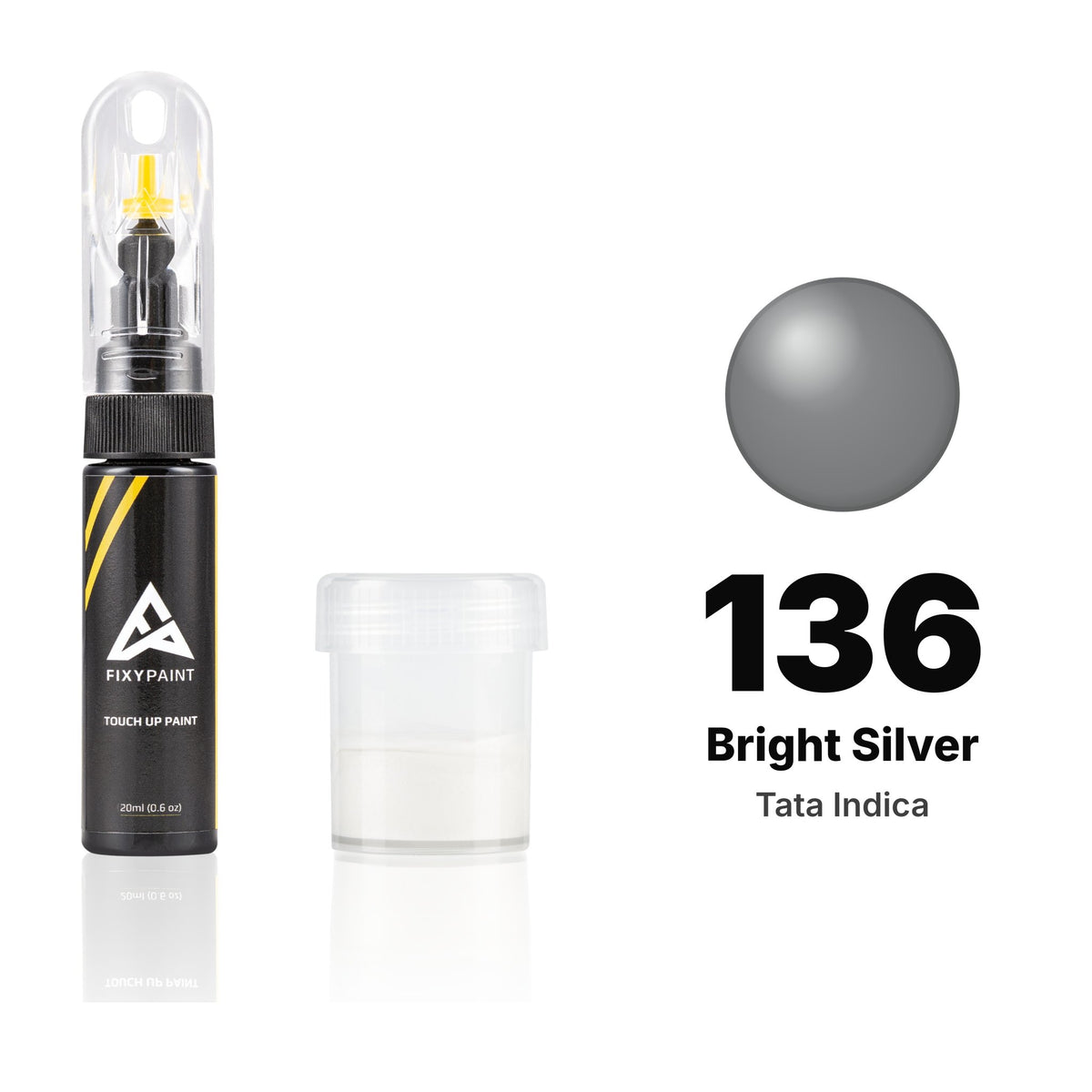 Touch-up paint for Tata Indica 136 Bright Silver, Standard kit
