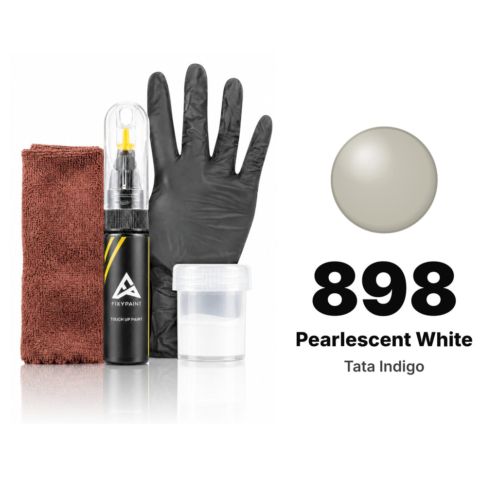 Touch-up paint for Tata Indigo 898 Pearlescent White, Complete kit