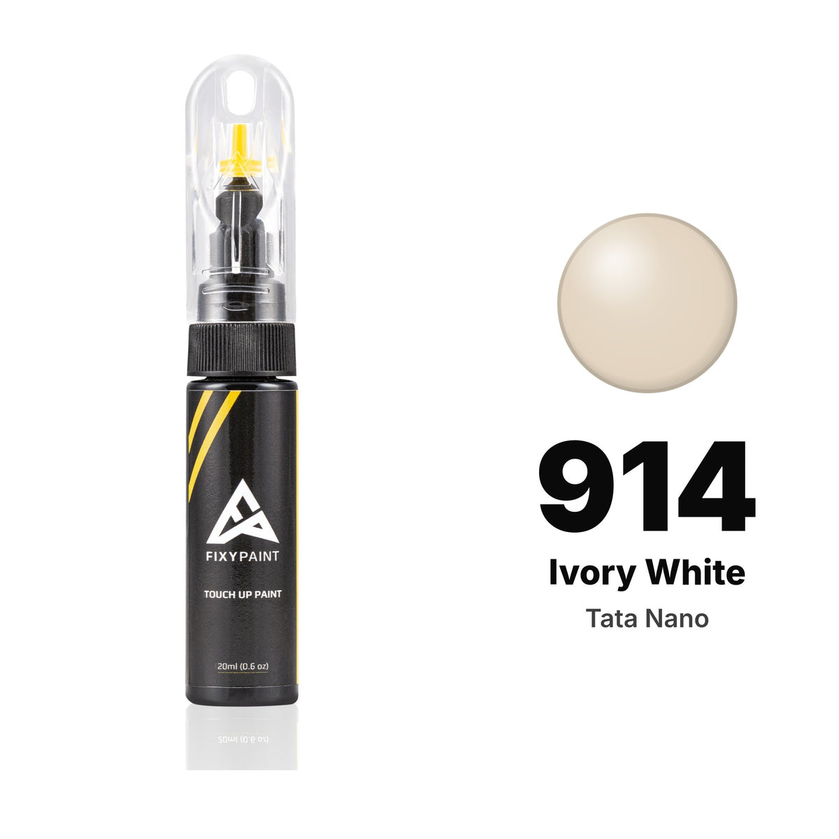 Touch-up paint for Tata Nano 914 Ivory White, Basic kit