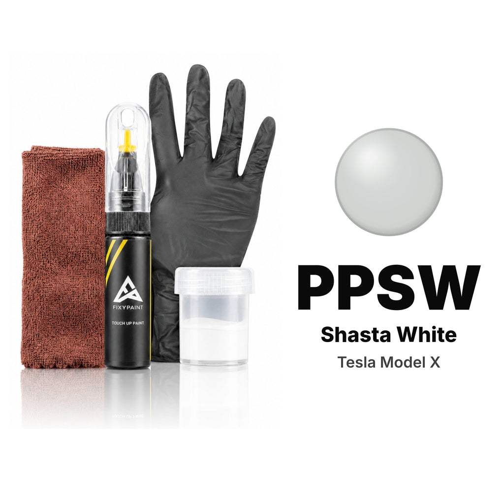 Touch-up paint for Tesla Model X PPSW Shasta White, Complete kit