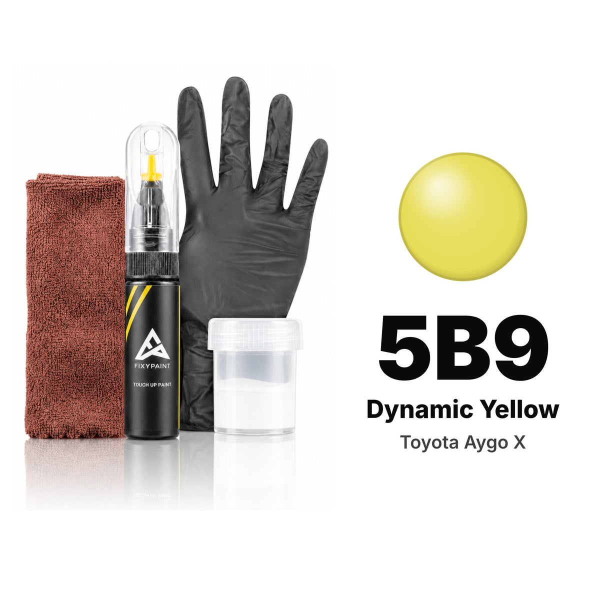 Touch-up paint for Toyota Aygo X 5B9 Dynamic Yellow, Complete kit