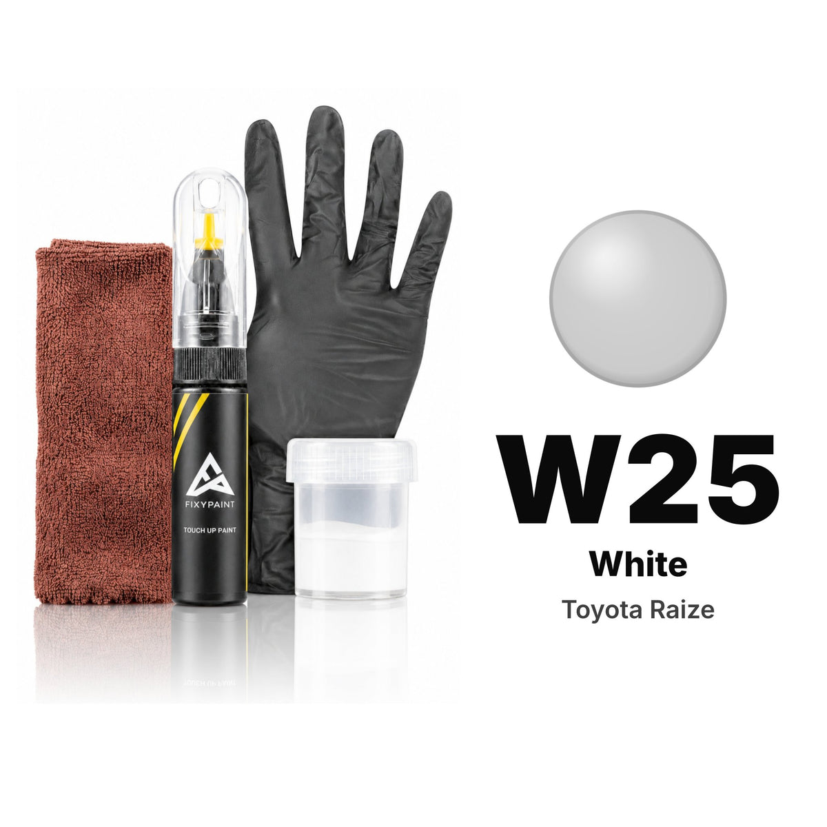 Touch-up paint for Toyota Raize W25 White, Complete kit