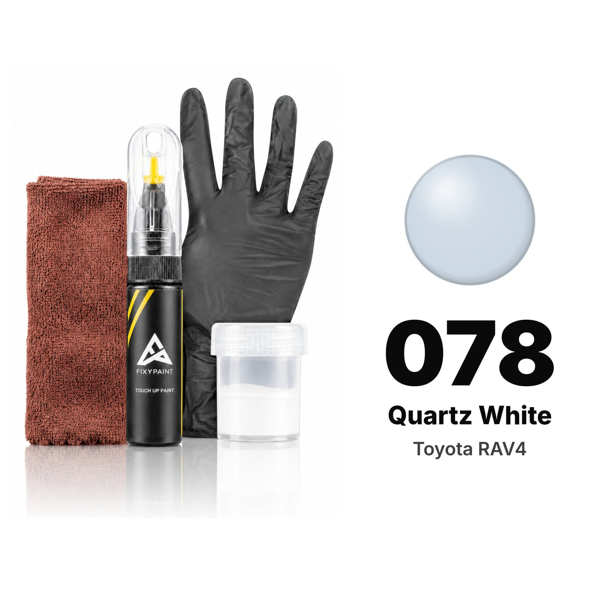 Touch-up paint for Toyota RAV4 078 Quartz White, Complete kit
