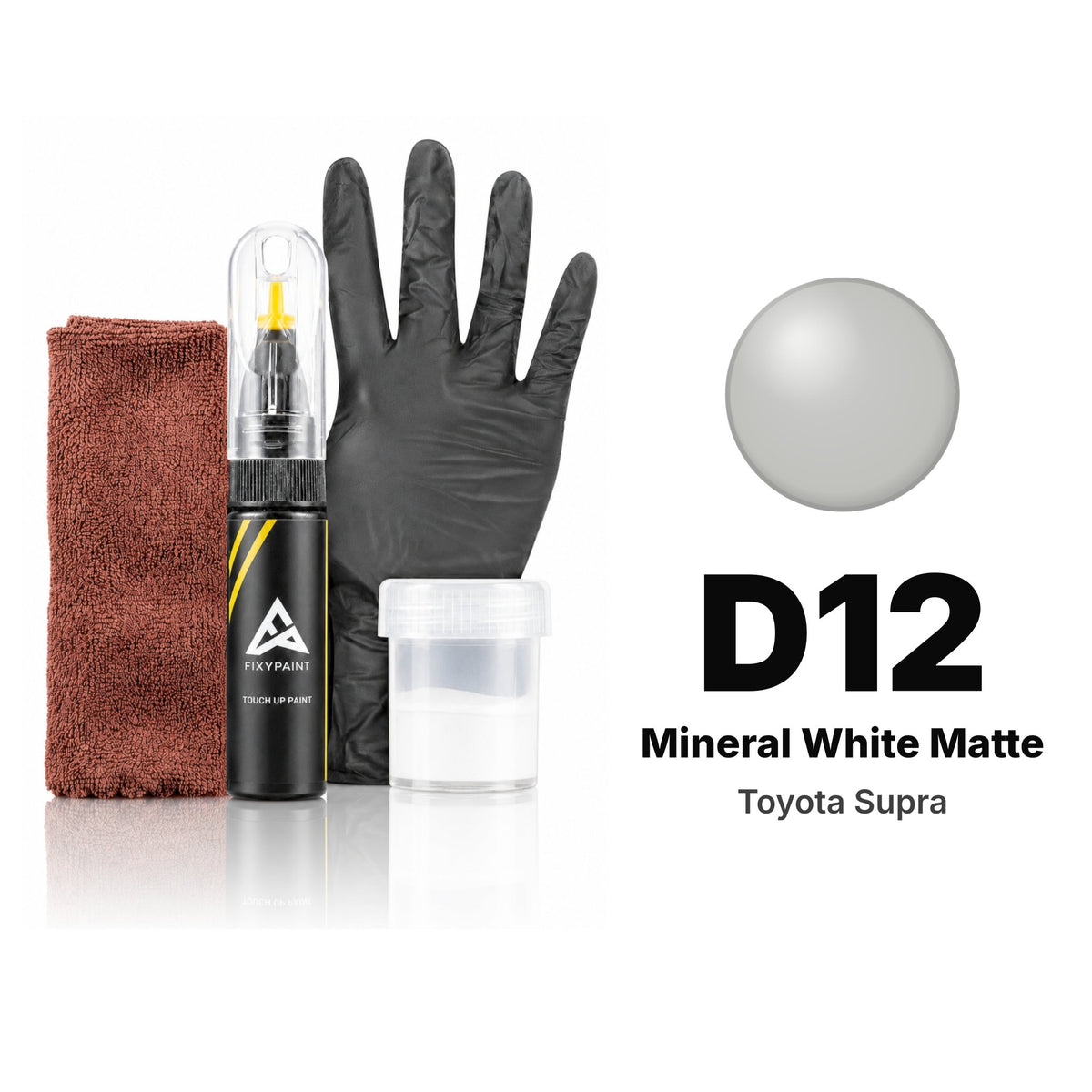 Vernice ritocco per Toyota Supra – D12 Mineral White Matte (dal 2023), kit Completo