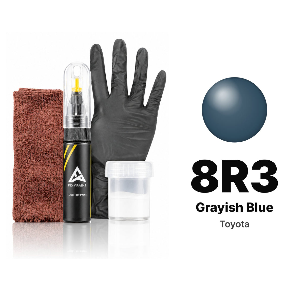 Touch-up paint for Toyota 8R3 Grayish Blue, Complete kit