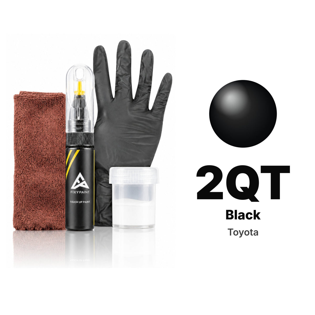 Touch-up paint for Toyota 2QT Black, Complete kit