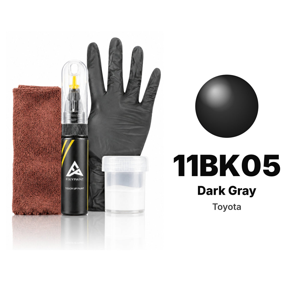 Touch-up paint for Toyota 11BK05 Dark Gray, Complete kit