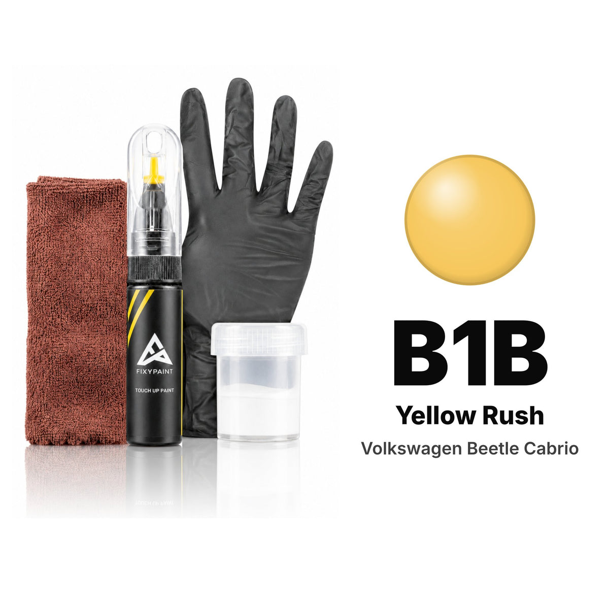 Touch-up paint for Volkswagen Beetle Cabrio B1B Yellow Rush, Complete kit