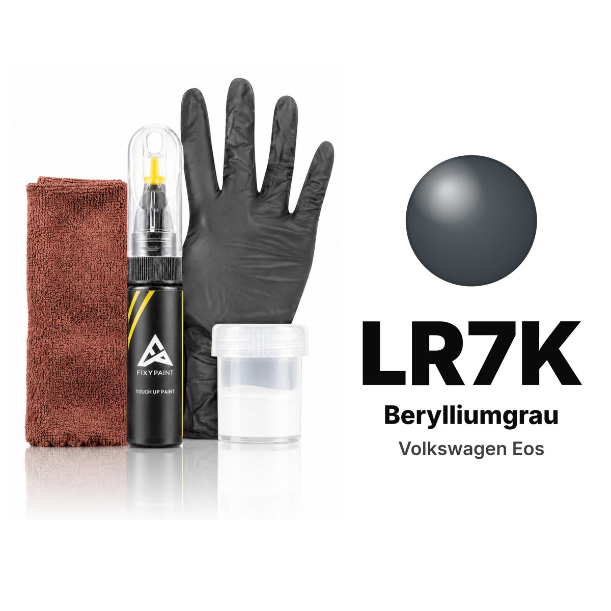 Lackstift für Volkswagen Eos – LR7K Berylliumgrau (2007–2011), Set Komplett