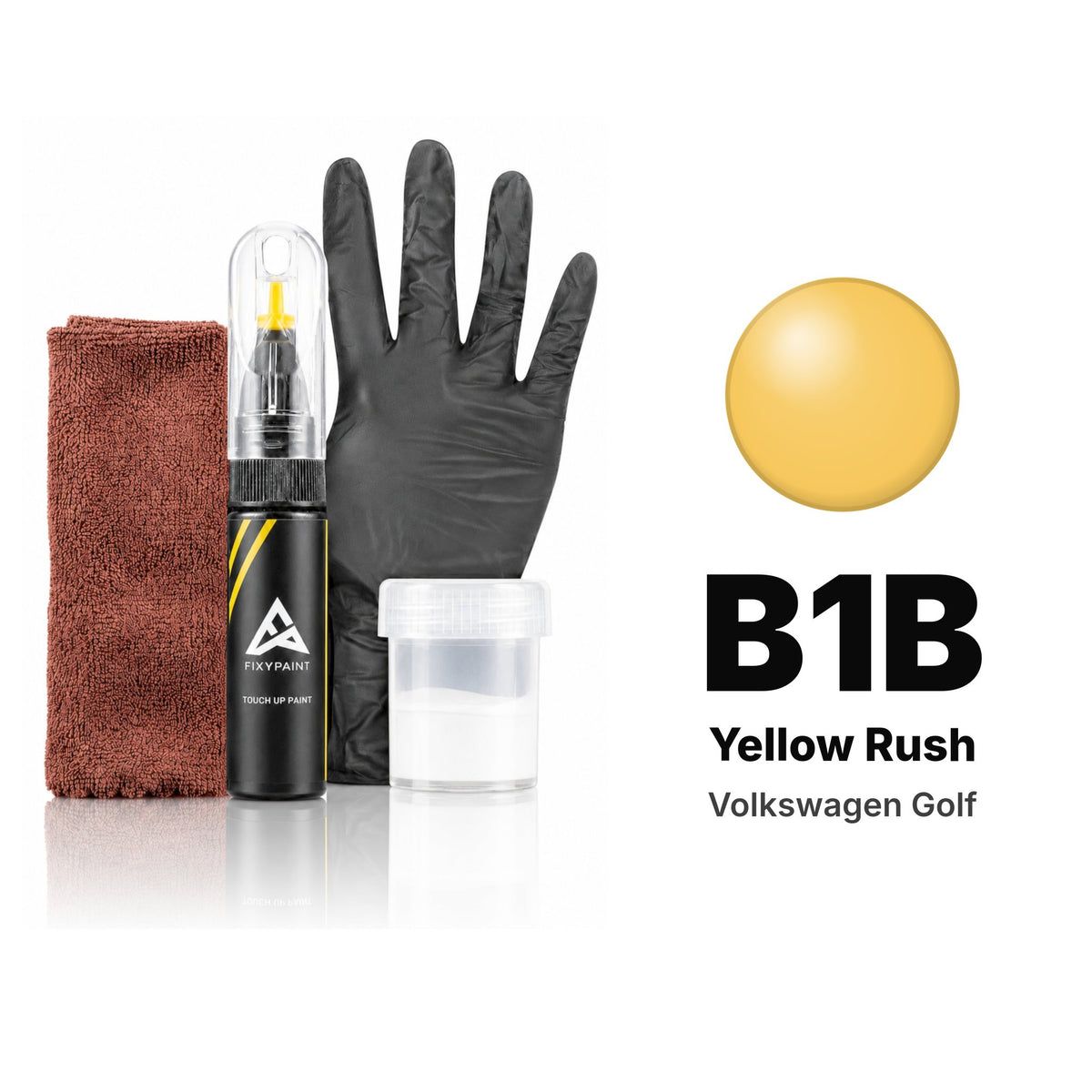 Touch-up paint for Volkswagen Golf B1B Yellow Rush, Complete kit