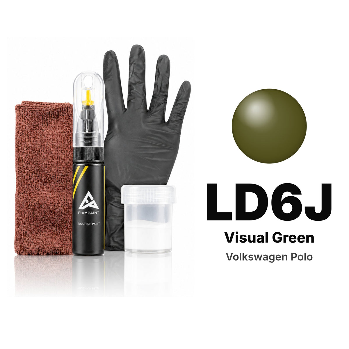 Touch-up paint for Volkswagen Polo LD6J Visual Green, Complete kit