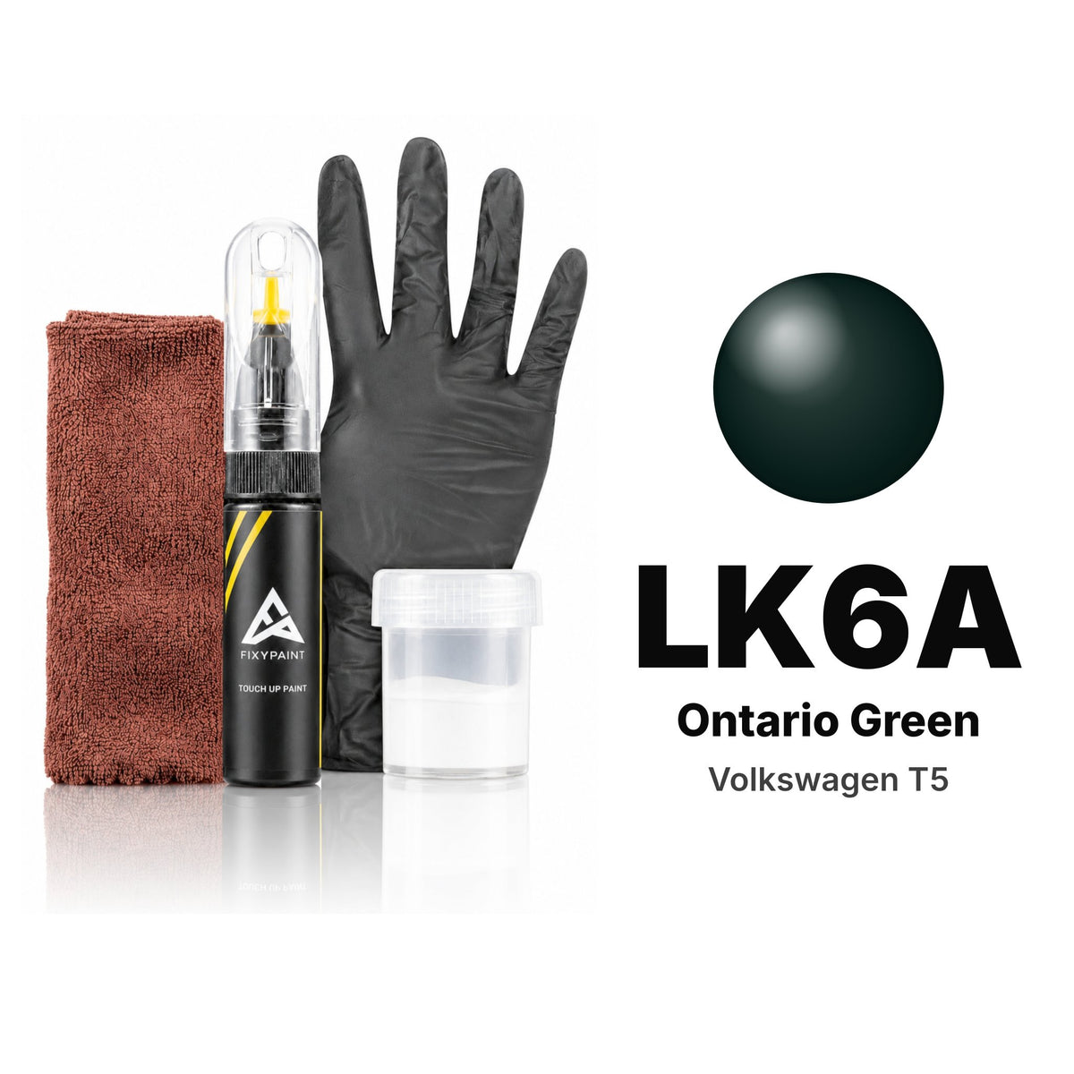 Touch-up paint for Volkswagen T5 LK6A Ontario Green, Complete kit