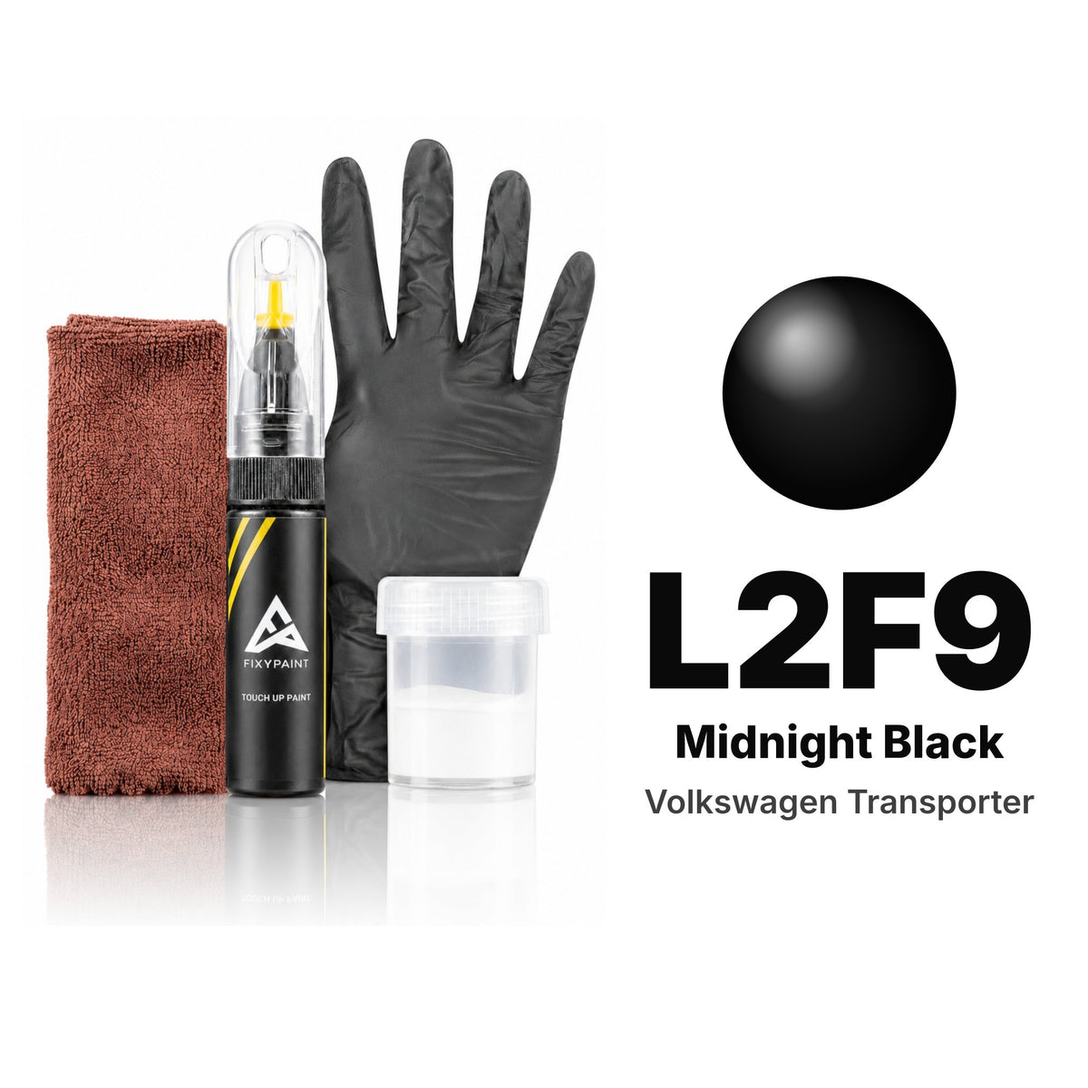 Touch-up paint for Volkswagen Transporter L2F9 Midnight Black, Complete kit