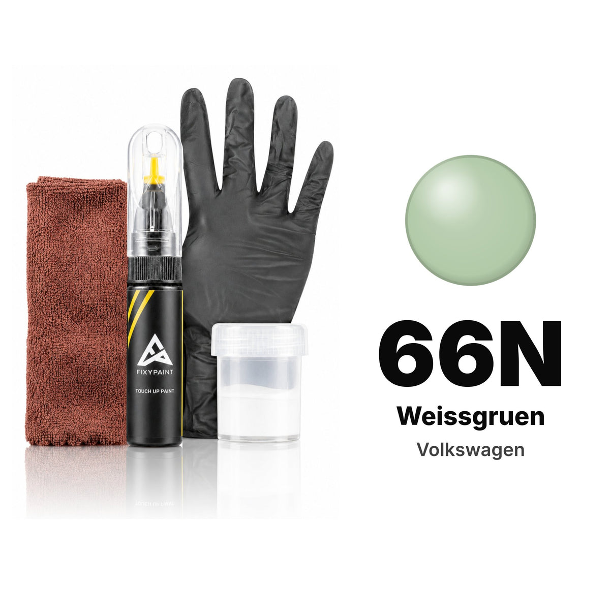 Touch-up paint for Volkswagen 66N Weissgruen, Complete kit
