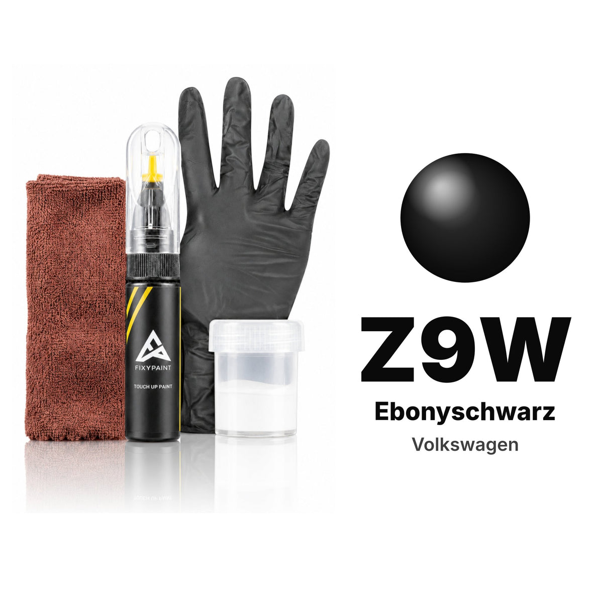 Touch-up paint for Volkswagen Z9W Ebonyschwarz, Complete kit