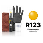 Peinture de retouche pour Volkswagen – R123 Verkehrsgelb (tous modèles, 2001–2004), kit Complet