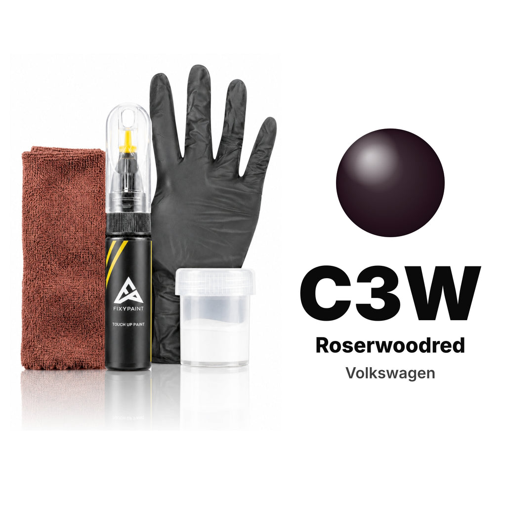Touch-up paint for Volkswagen C3W Roserwoodred, Complete kit