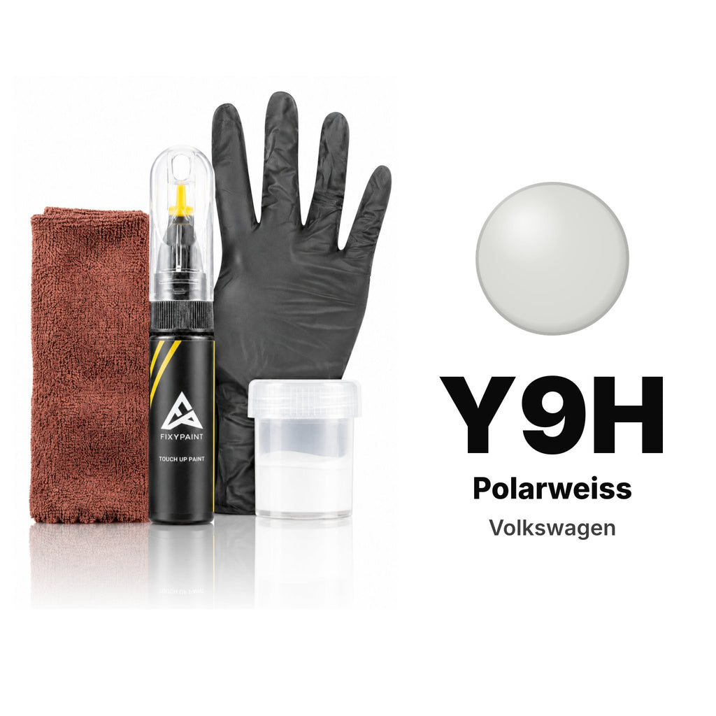 Vernice ritocco per Volkswagen – Y9H Polarweiss (tutti i modelli, 2001–2006), kit Completo