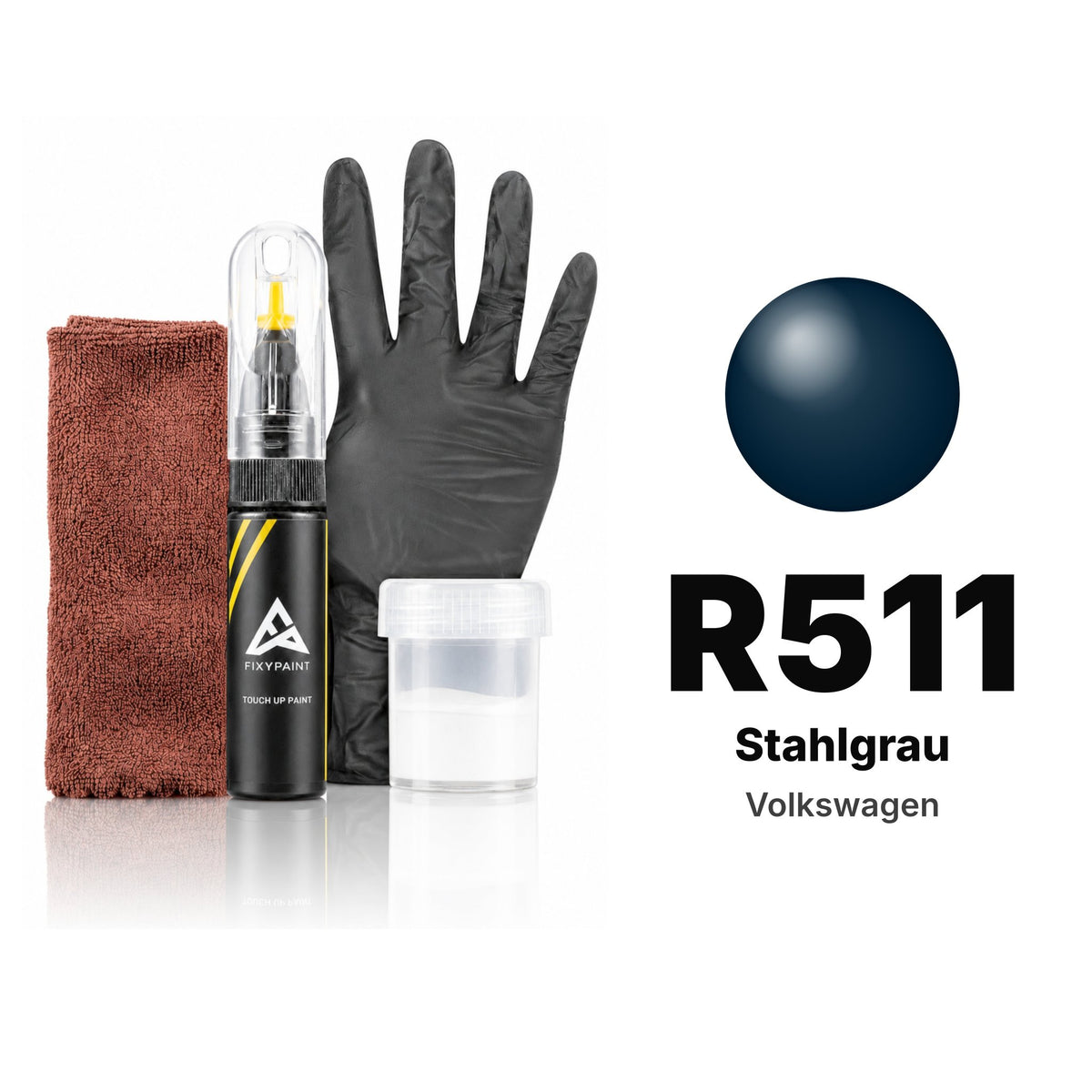 Touch-up paint for Volkswagen R511 Stahlgrau, Complete kit