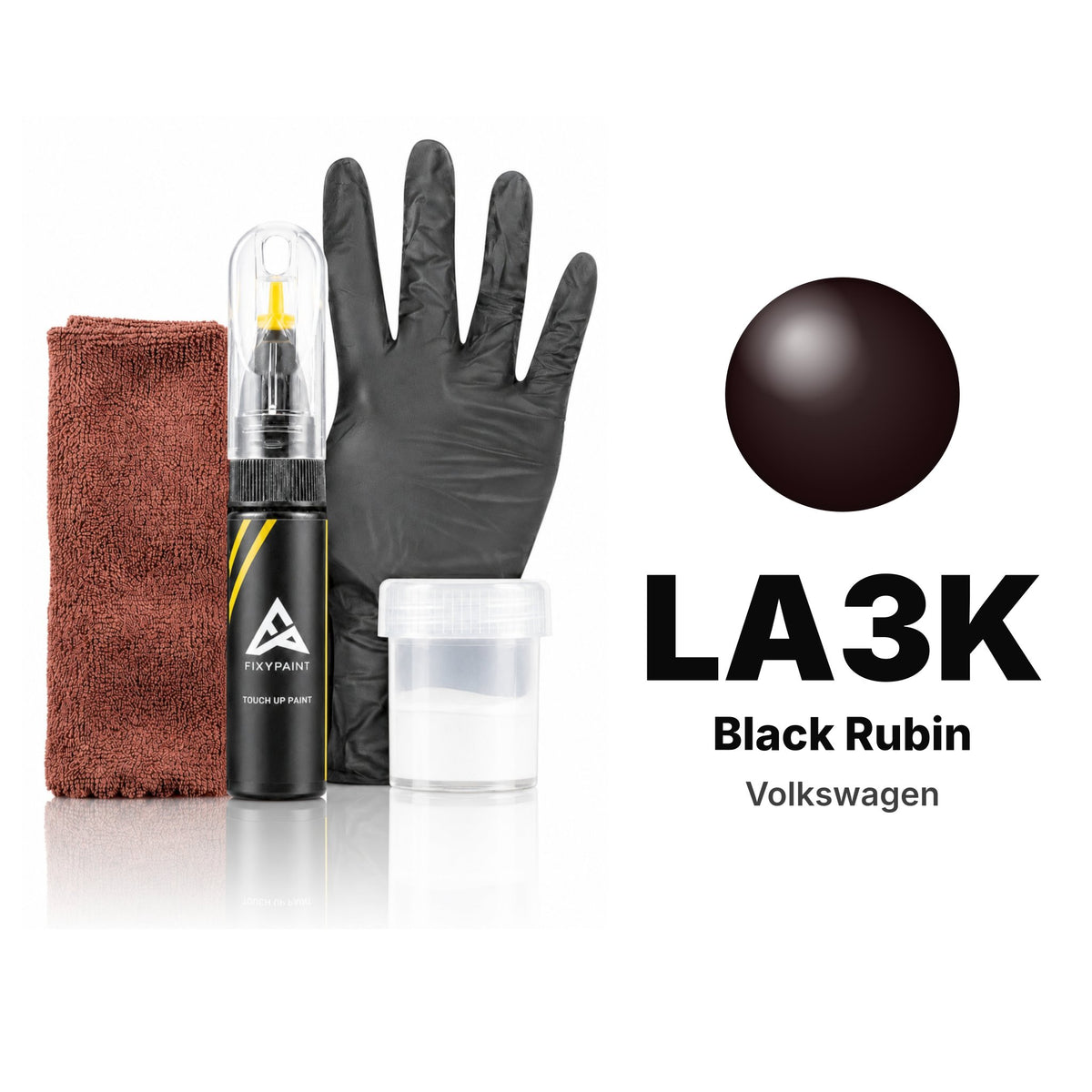 Touch-up paint for Volkswagen LA3K Black Rubin, Complete kit