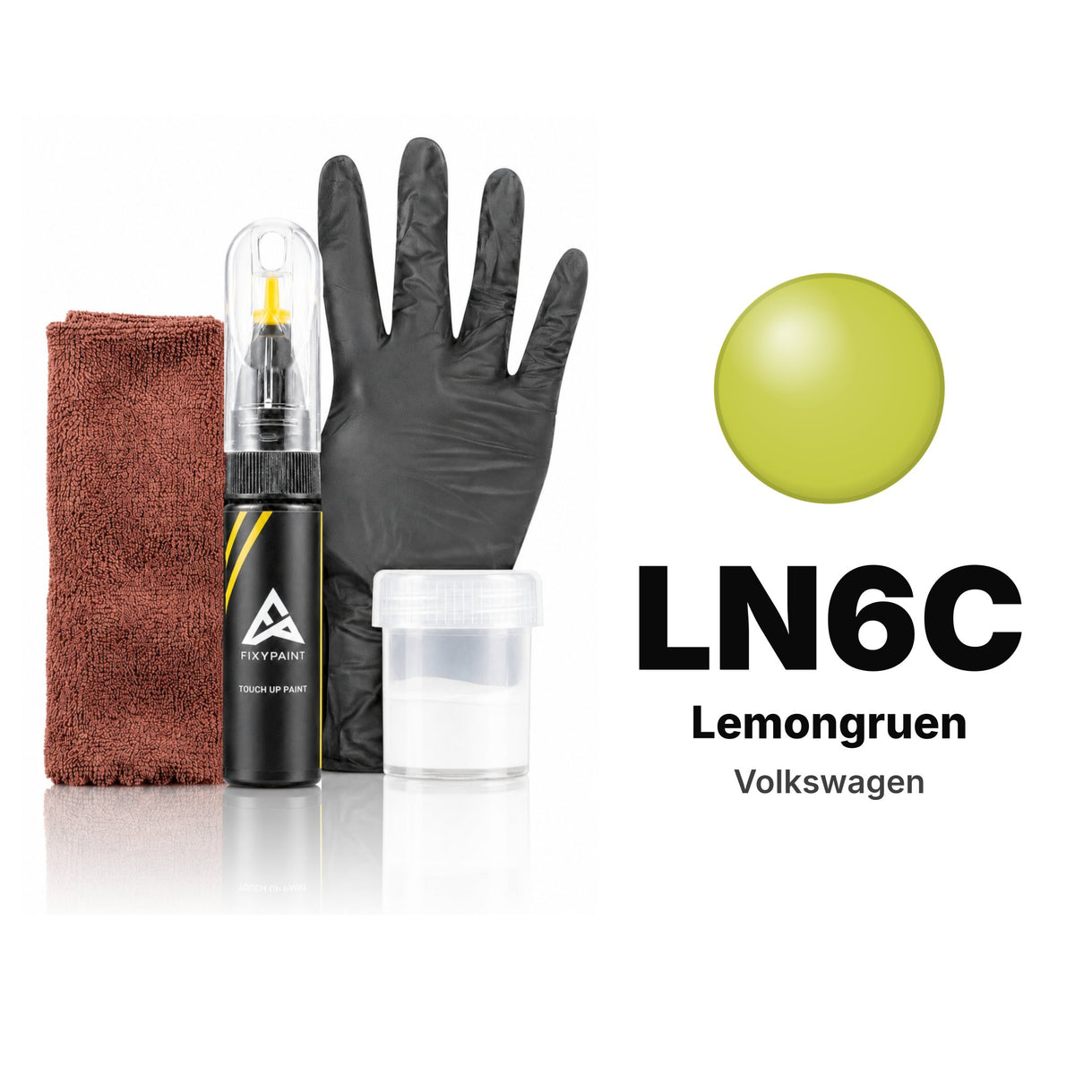 Touch-up paint for Volkswagen LN6C Lemongruen, Complete kit