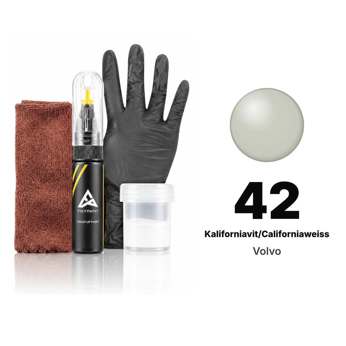 Peinture de retouche pour Volvo – 42 Kaliforniavit/Californiaweiss (tous modèles, 1957–1961), kit Complet