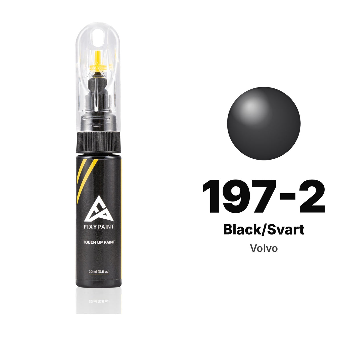Lackstift für Volvo – 197-2 Black/Svart (alle Modelle, 1981–1990), Set Basis