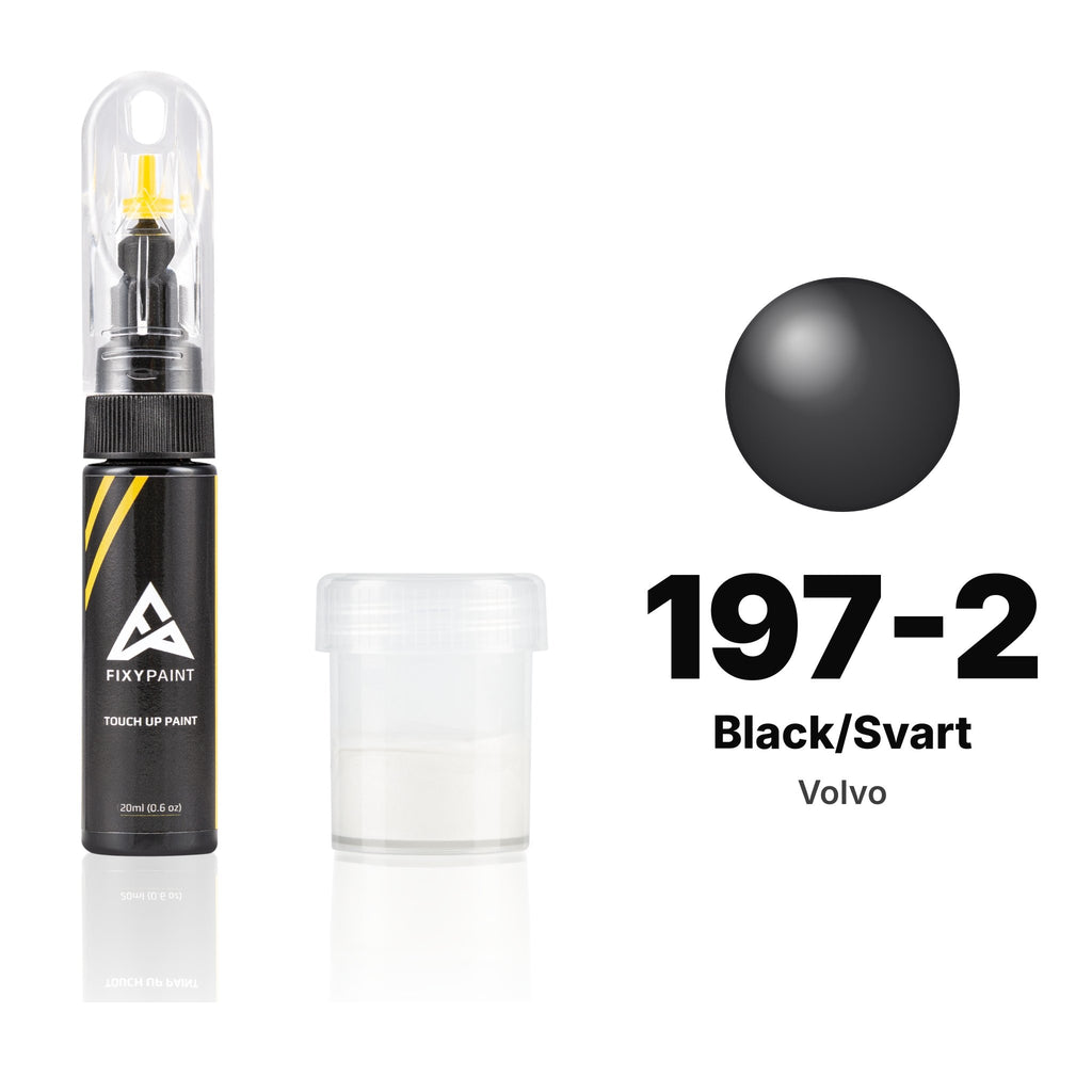 Lackstift für Volvo – 197-2 Black/Svart (alle Modelle, 1981–1990), Set Standard
