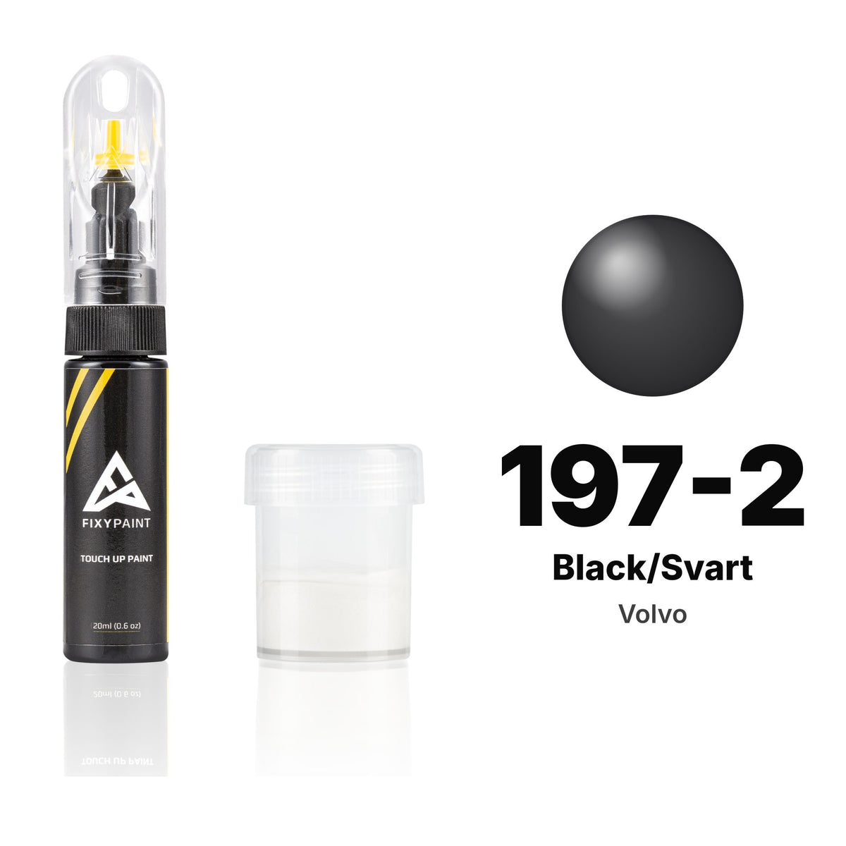 Lackstift für Volvo – 197-2 Black/Svart (alle Modelle, 1981–1990), Set Standard