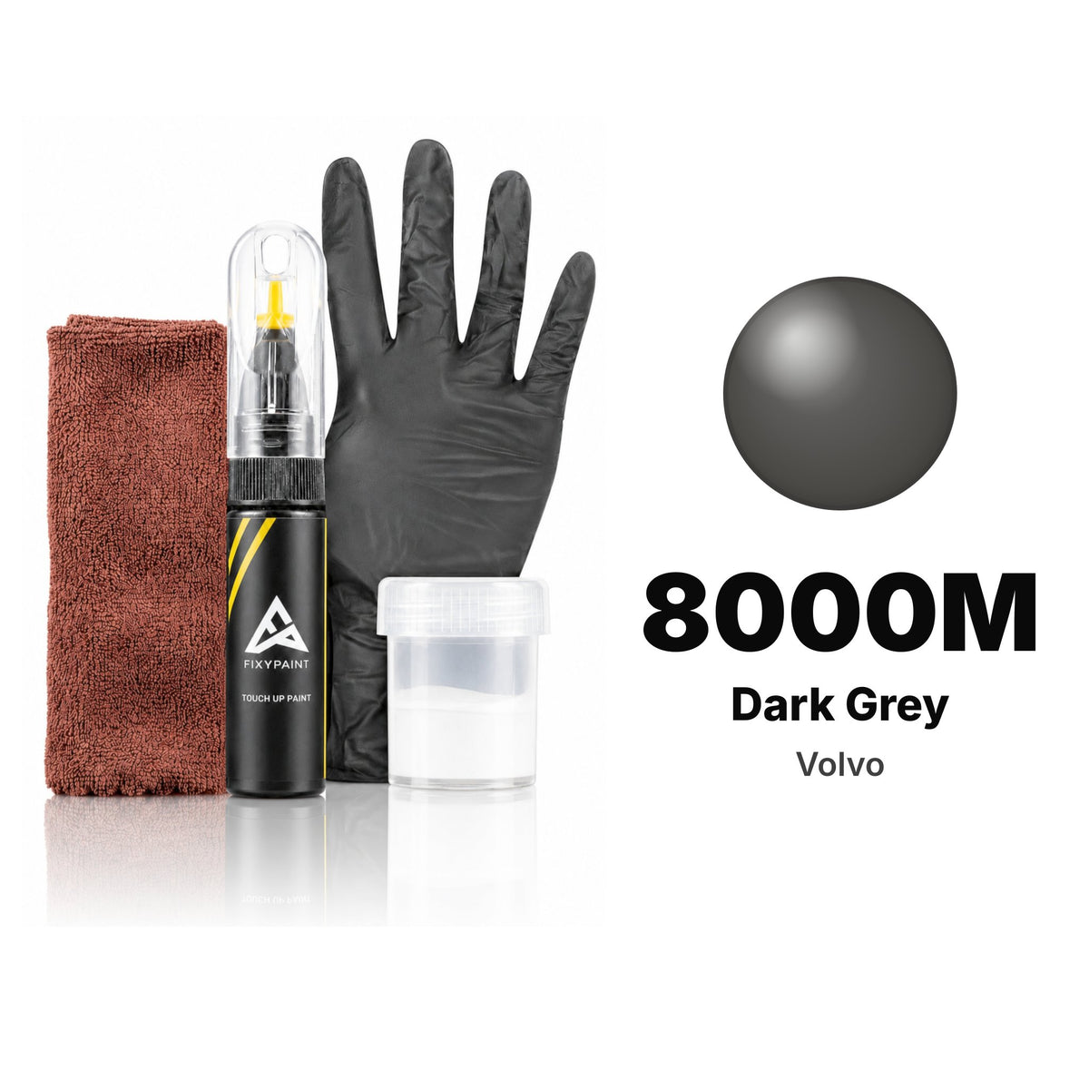 Lackstift für Volvo – 8000M Dark Grey (alle Modelle, ab 1983), Set Komplett