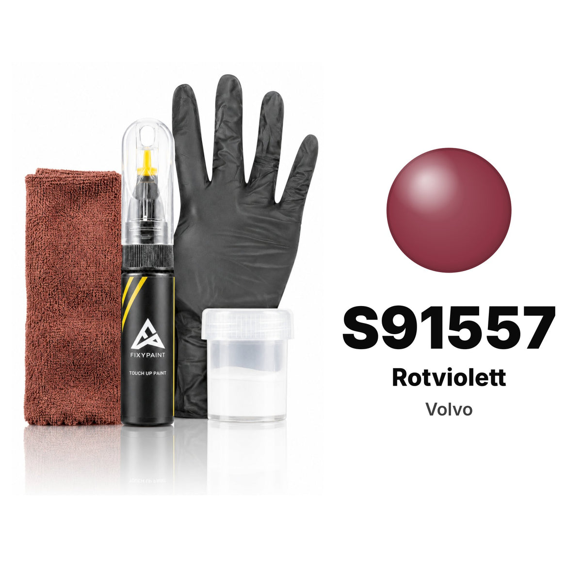 Touch-up paint for Volvo S91557 Rotviolett, Complete kit