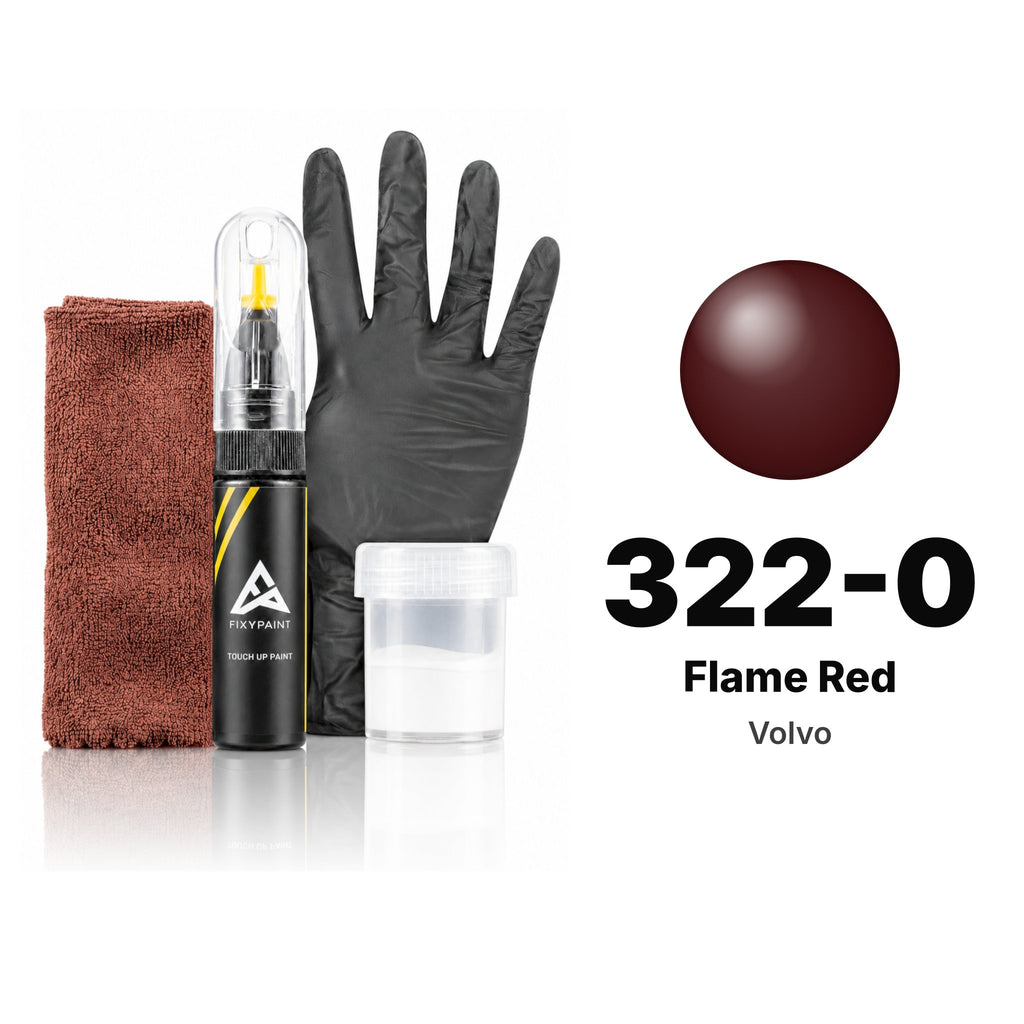 Touch-up paint for Volvo 322-0 Flame Red, Complete kit