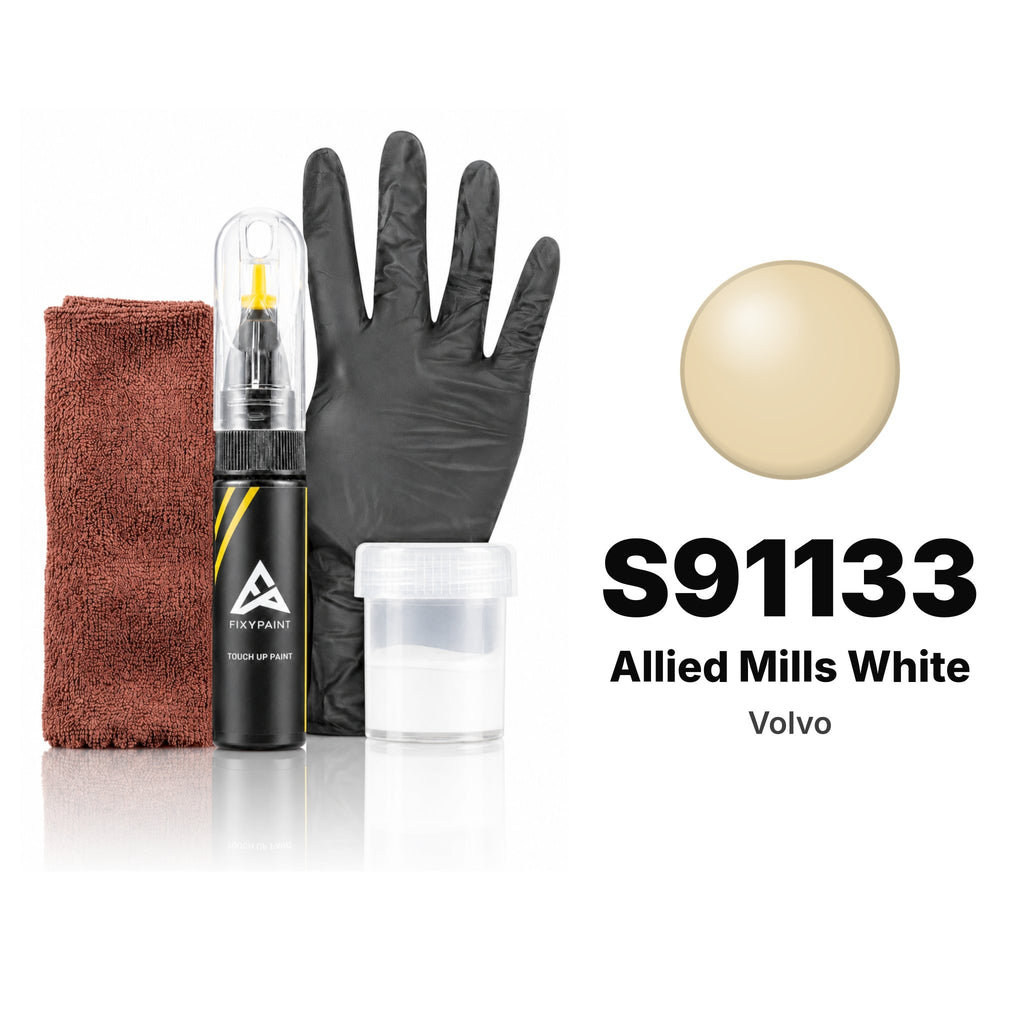 Touch-up paint for Volvo S91133 Allied Mills White, Complete kit