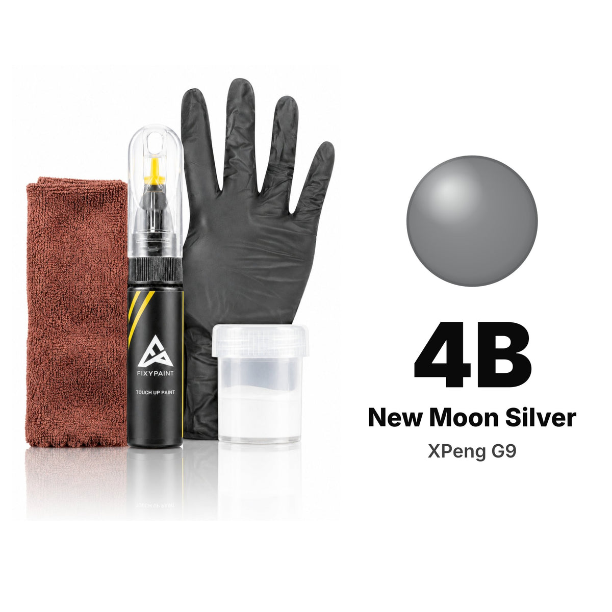 Touch-up paint for XPeng G9 4B New Moon Silver, Complete kit